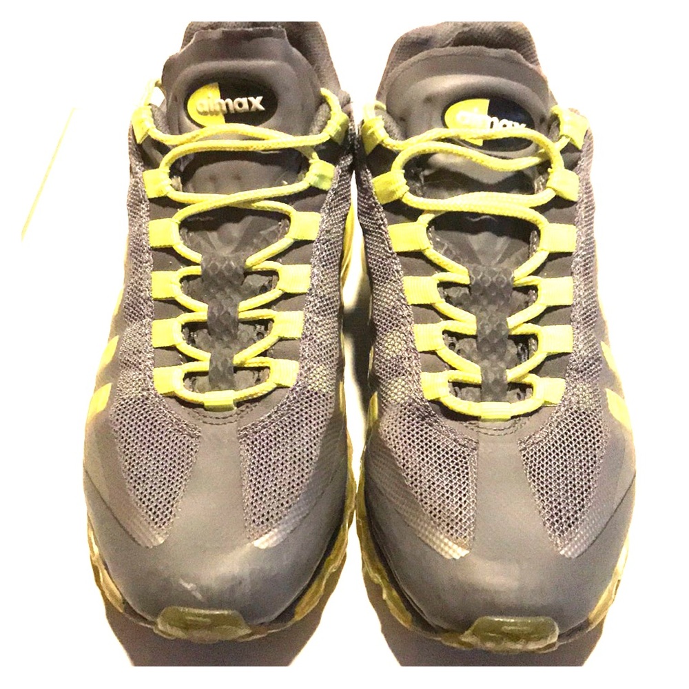 Nike neon green and grey air max